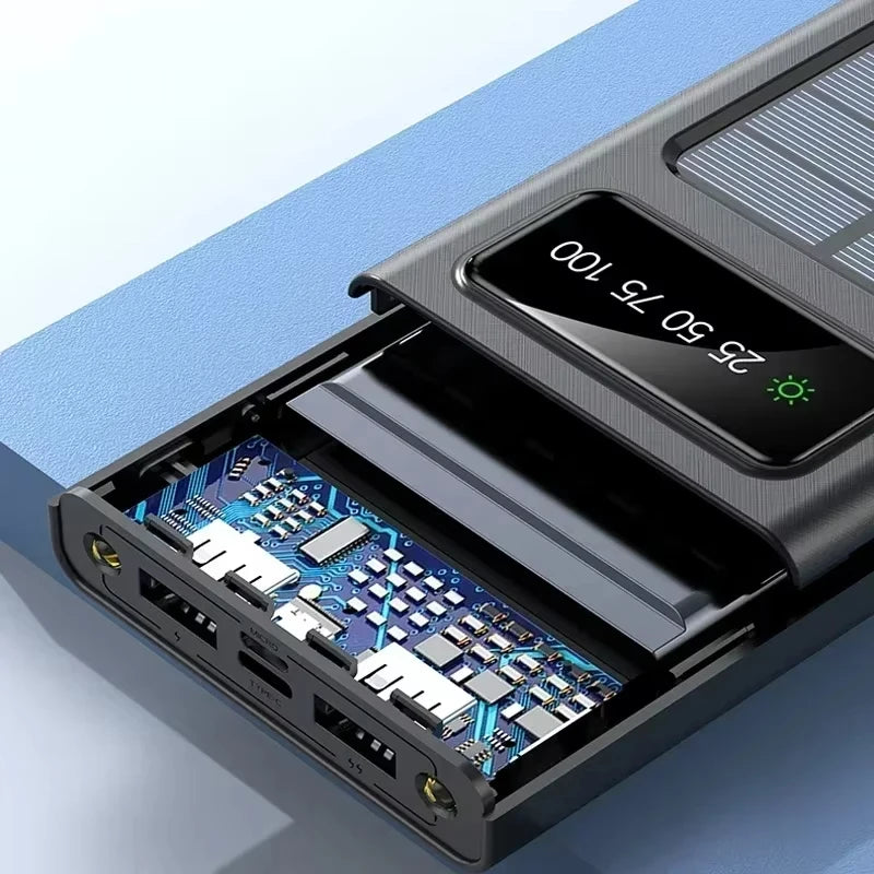 Batterie Externe Solaire  - 50000 mAh - Charge Rapide & 4 cables intégrés - LENOVO