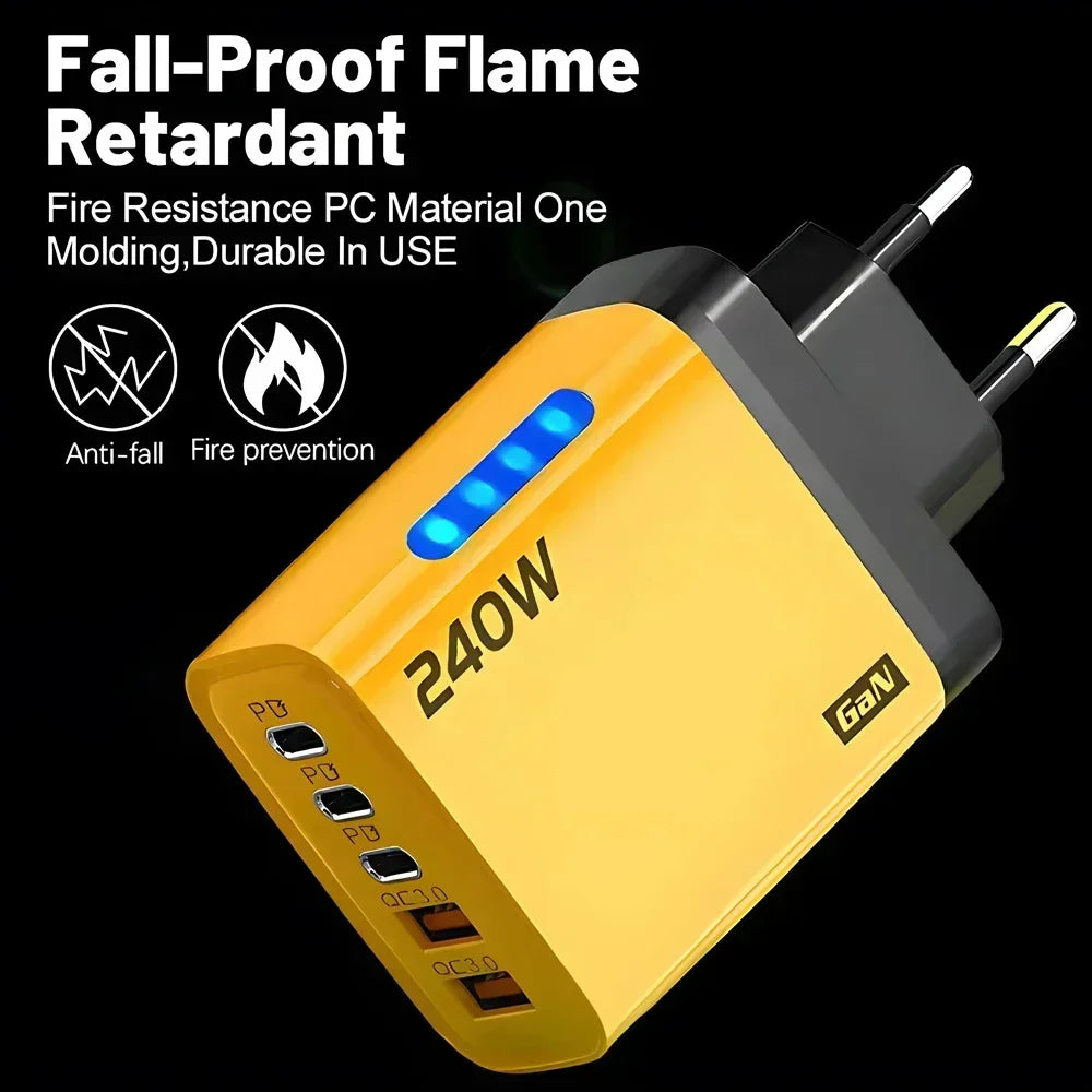 5 In 1 GaN 240W USB C Fast Charging