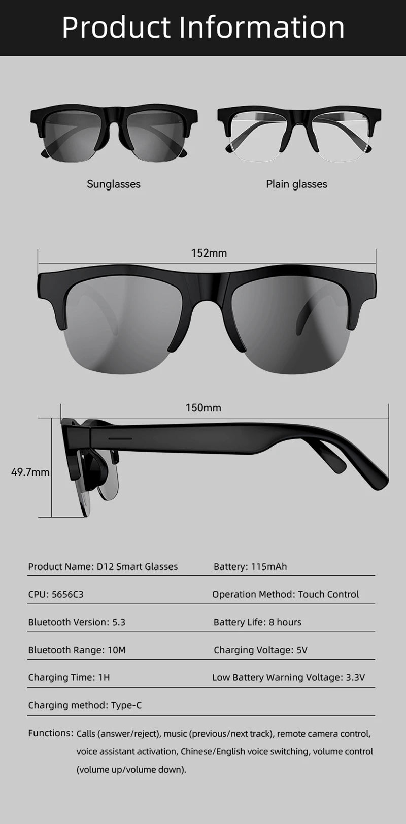 Lunettes Connectées AI 8K 2400MP-Traduction Instantanée & Appels