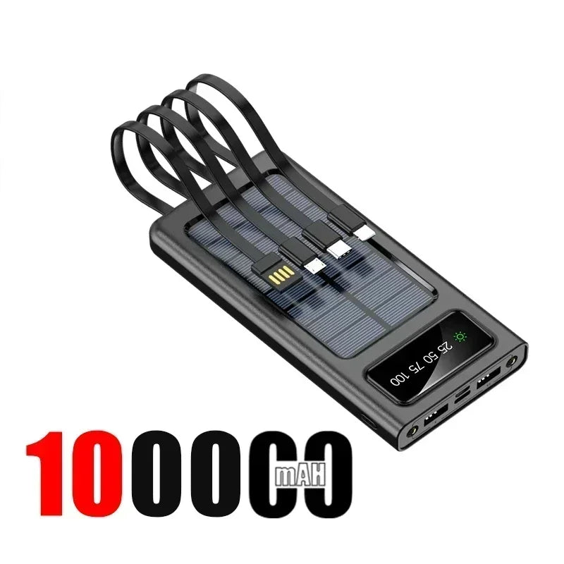 Batterie Externe Solaire  - 50000 mAh - Charge Rapide & 4 cables intégrés - LENOVO