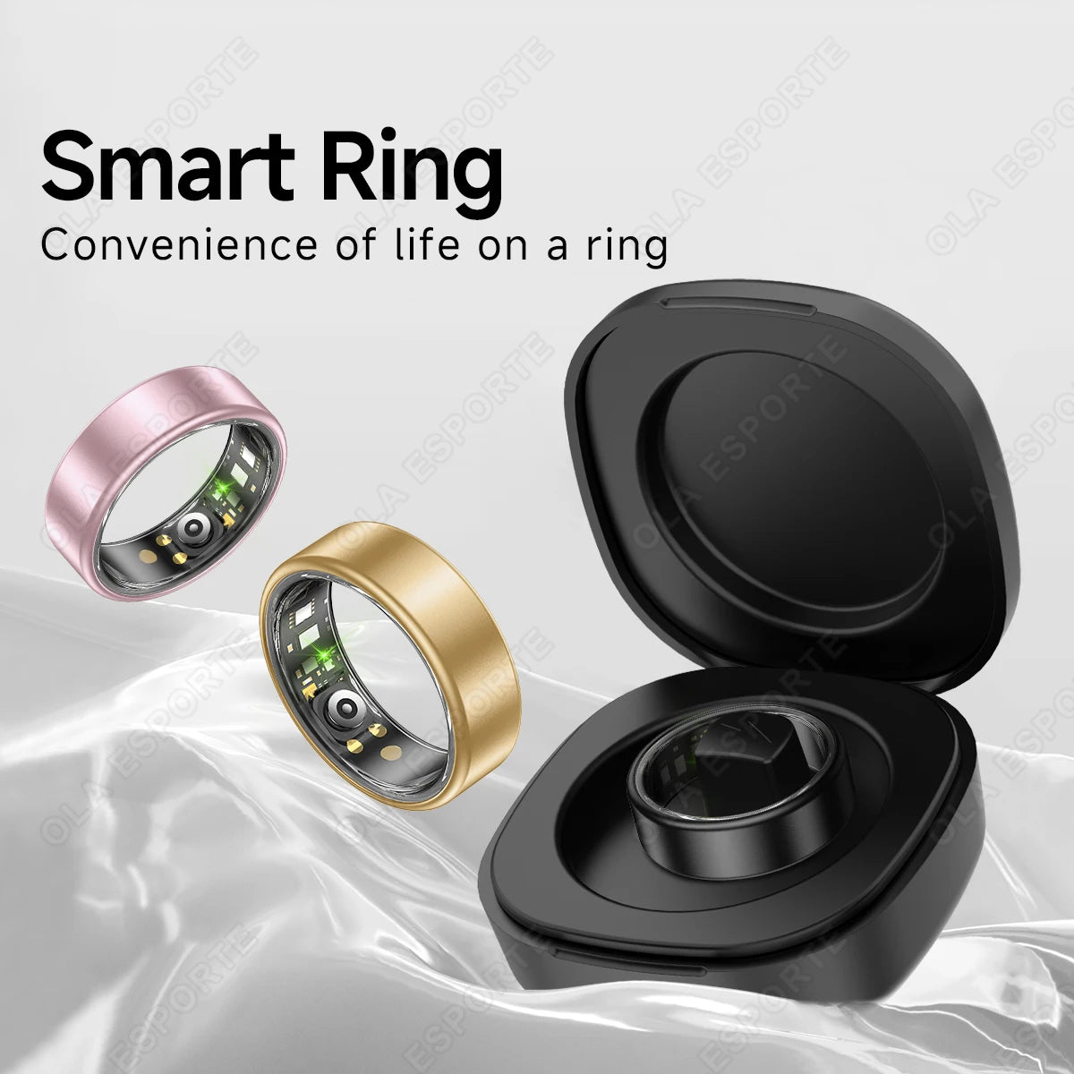 Bague connectée R10 avec étui de rangement homme/femme