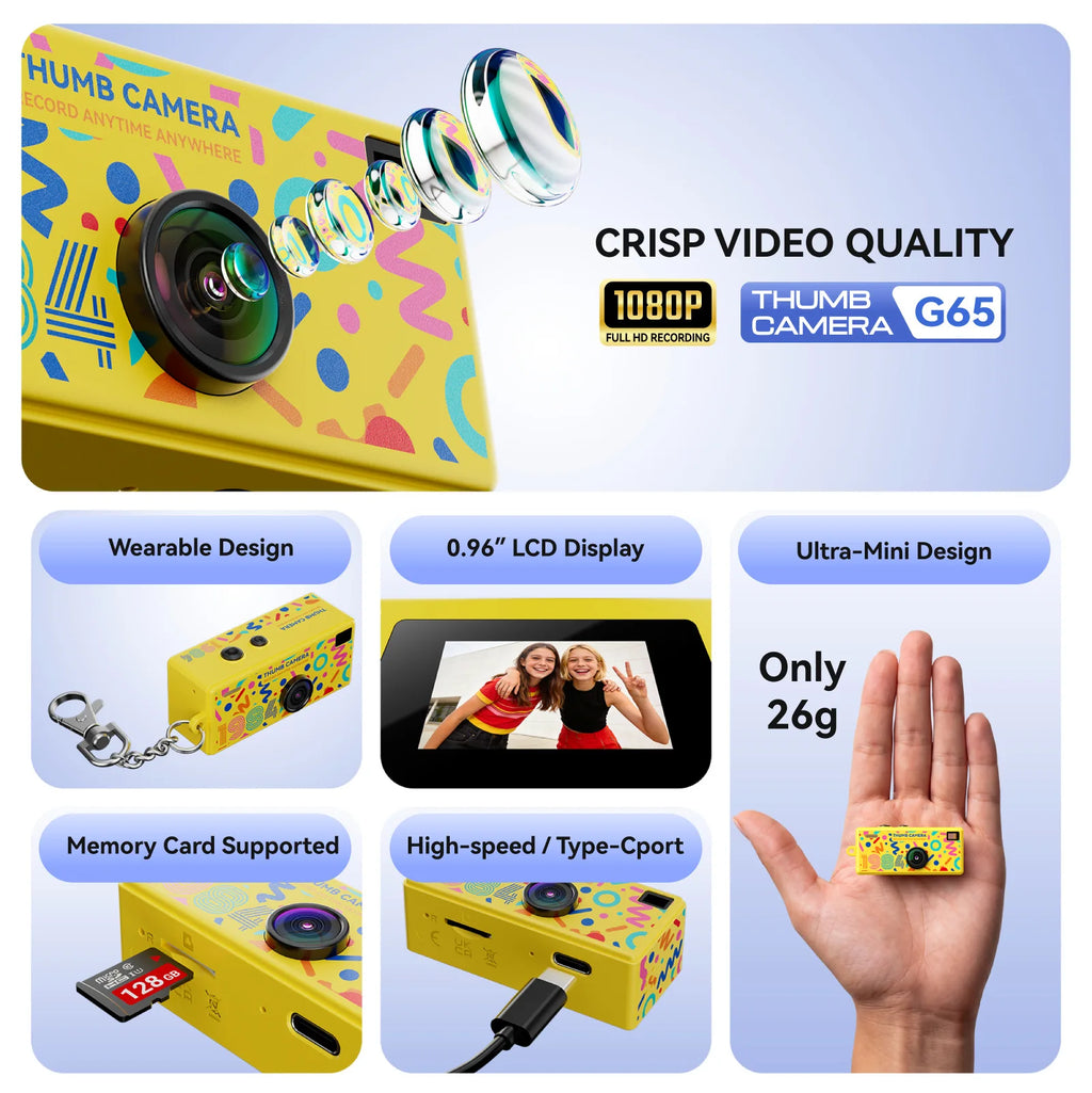 Mini Caméra Numérique Rétro G62 1080P - Appareil Photo & Vidéo portable - LENOVO