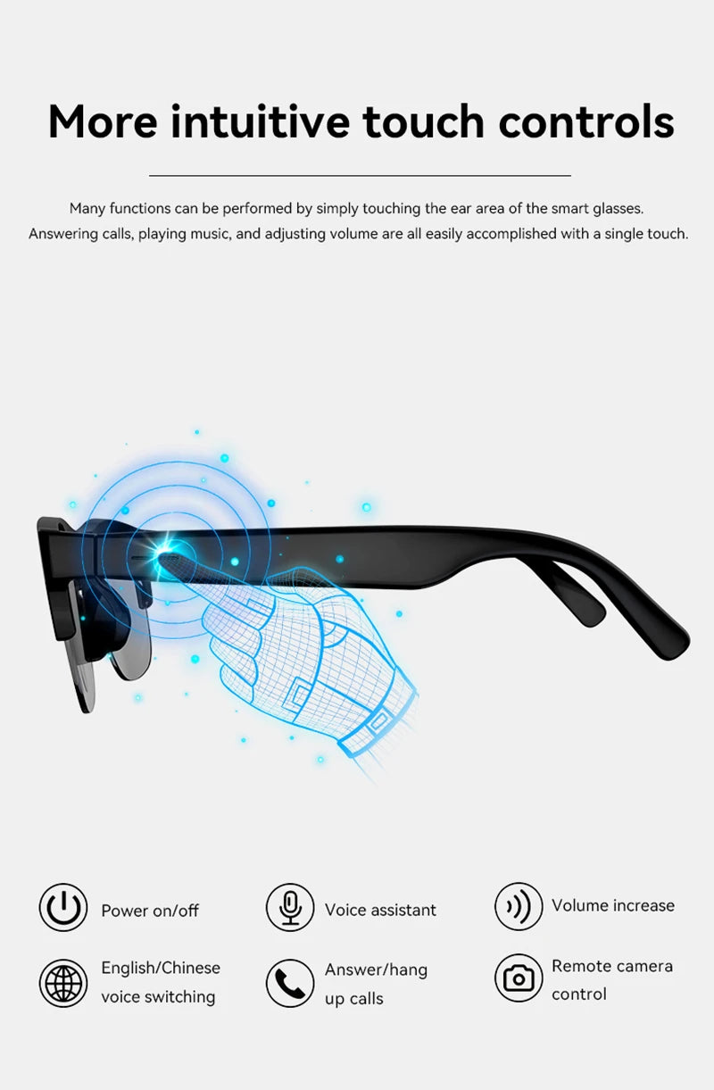 Lunettes Connectées AI 8K 2400MP-Traduction Instantanée & Appels