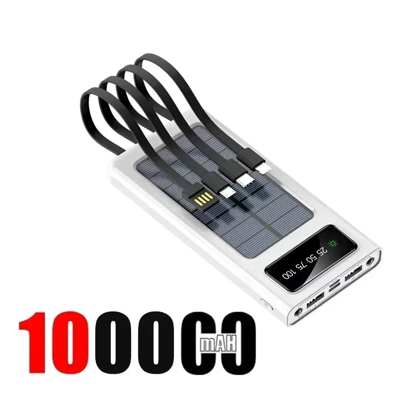 Batterie Externe Solaire  - 50000 mAh - Charge Rapide & 4 cables intégrés - LENOVO