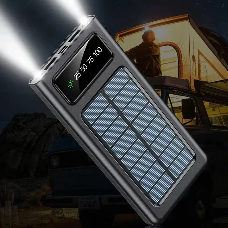 Batterie Externe Solaire  - 50000 mAh - Charge Rapide & 4 cables intégrés - LENOVO