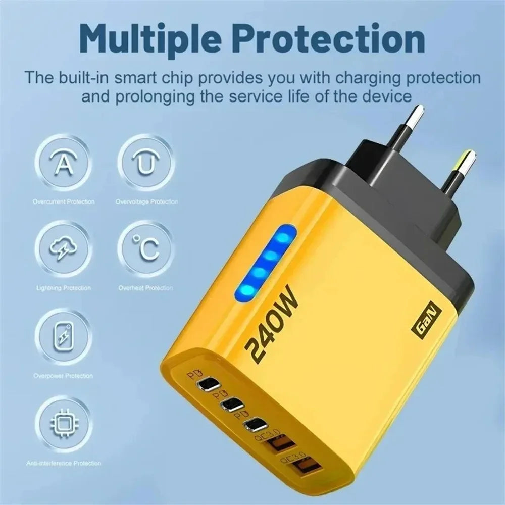 5 In 1 GaN 240W USB C Fast Charging