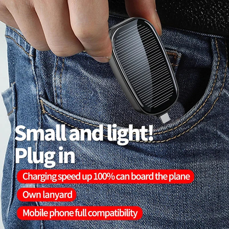 Mini batterie externe solaire Porte-clés Lenovo 1200 mAh - Batterie de secours